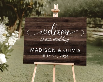 Personalized Wedding Sign, Custom Wedding Welcome Sign, Wedding Decor, Wedding Welcome Sign, Sign for Wedding Entrance, Wedding Sign