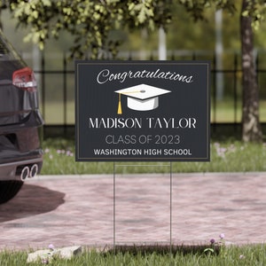 Custom Congrats Graduation Yard Sign, Personalized Graduation Sign ...