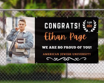 Personalized Graduation Banner, Congrats Grad High School College University, Graduation Party Decorations, Class of 2026 Vinyl Banner Sign