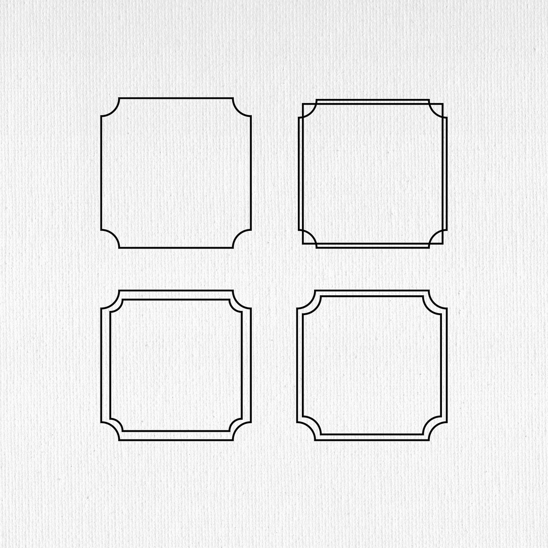 Square Frame Svg, Border Svg, Outline Svg, Png, With Notched Corner - Etsy