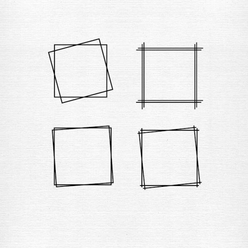 Square Frame Notched Corner SVG Monogram Frame SVG Png Pdf Etsy