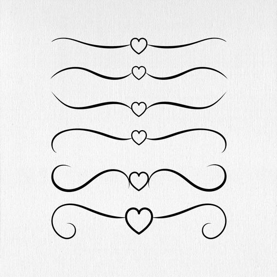 Heart Text Divider SVG Bundle Love PNG SVG Cut File | Etsy