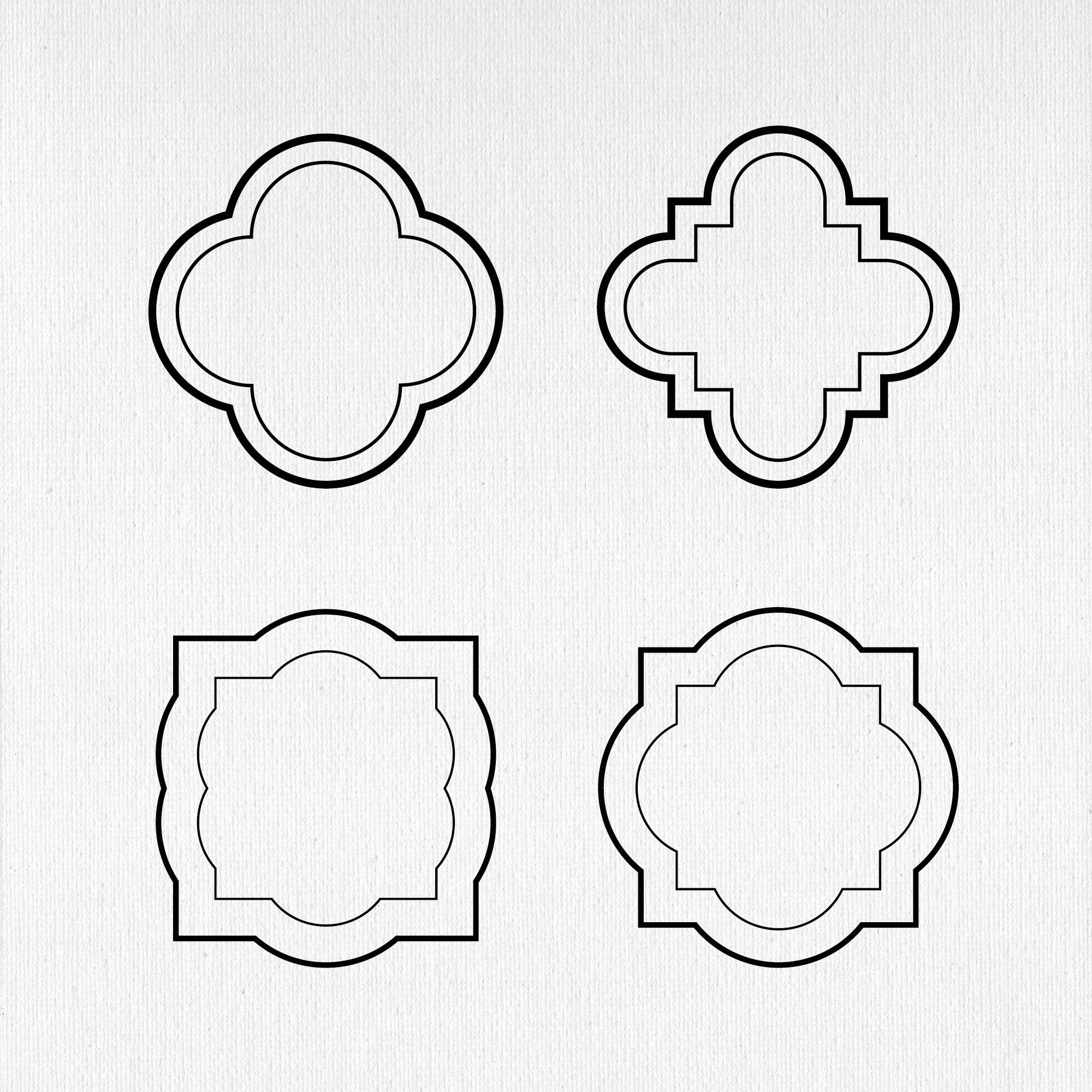 Quatrefoil Shape Cliparts Frame Svg Monogram Svg Outline Etsy