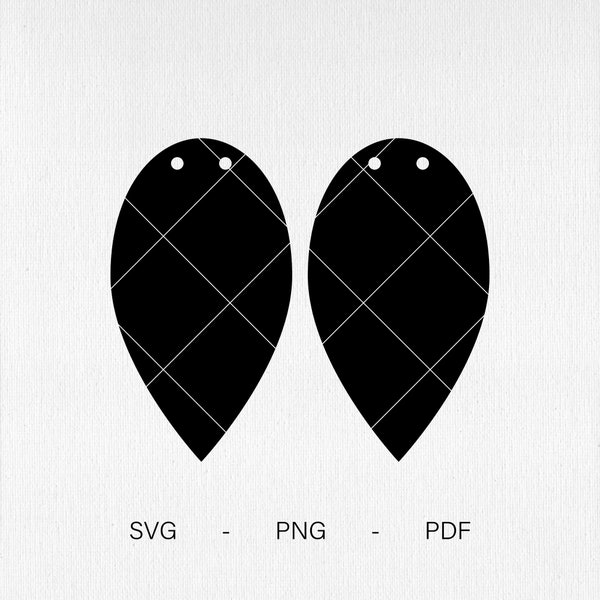 Pinched Leaf Earring Svg, Earrings Template, Leather Earrings Svg, Png, Pdf