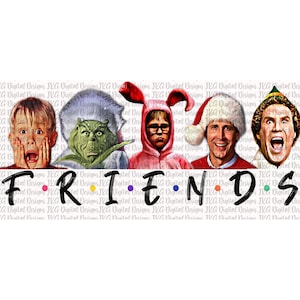 Christmas Movie Characters Friends Sublimation Digital Design Print PNG Clark Griswold Grinch Ralphie Elf Kevin Christmas PNG