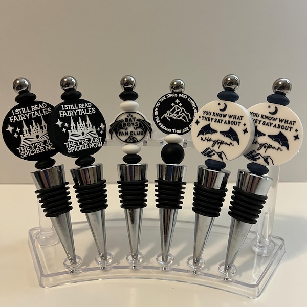 ACOTAR Inspired Wine Stoppers | Thorns and Roses Gift | Book Lover | Bottle Stopper