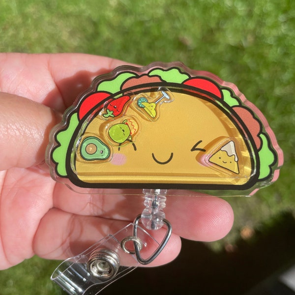 Cute Taco Shaker Badge Reel!