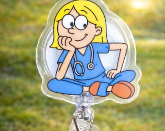 Nurse “Blonde”  Badge Reel slide clip