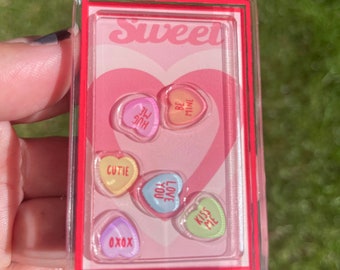 Cute Pediatric Nurse Valentines candy hearts Shaker Badge Reel – RN Gift – Hospital ID Holder