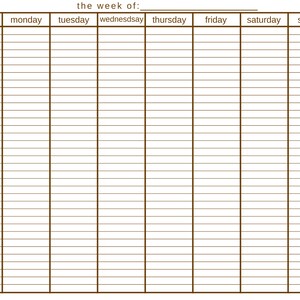 Block Schedule Weekly Planner Template, Minimalist, Instant Download ...