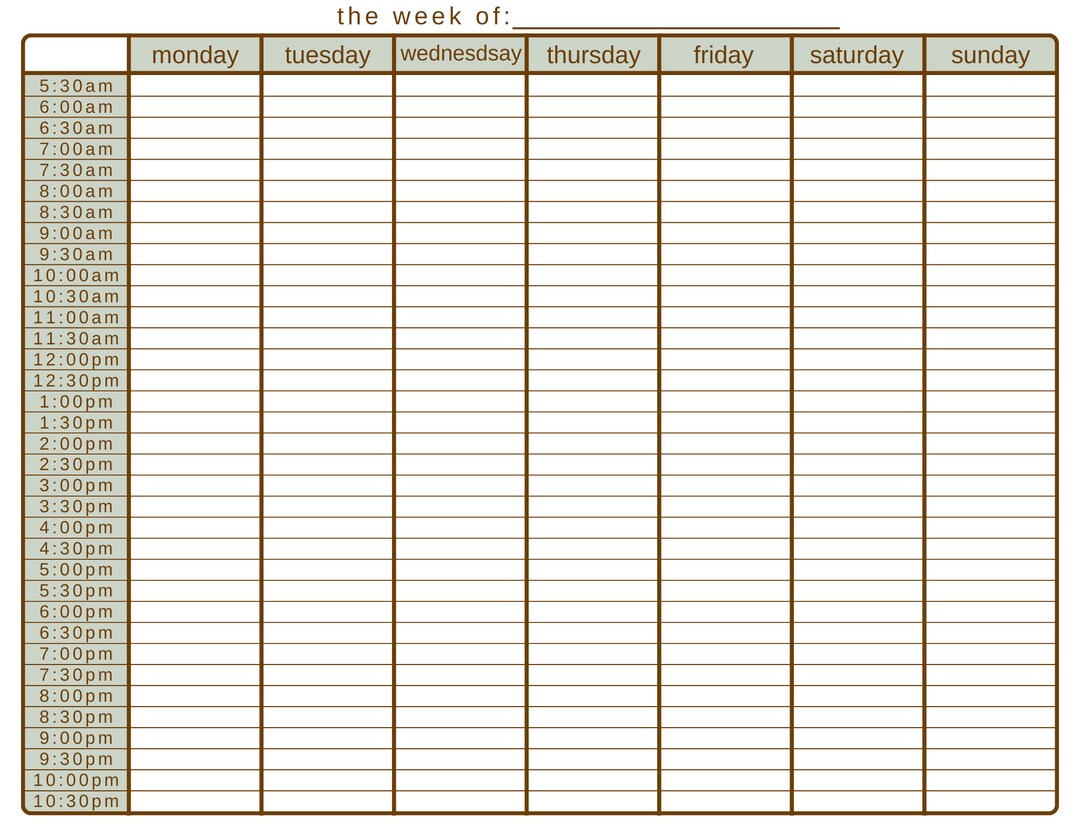 Weekly Block Planner, Instant Download, Printable, Productivity Planner ...