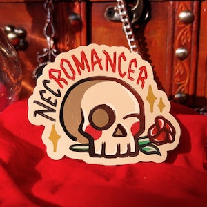 Nec… etiqueta do romancista! - engraçado, presente, à prova d'água, geek, nerd, D&D, fofo, kawaii, fantasia, gótico, classe, necromante, esqueleto, caveira