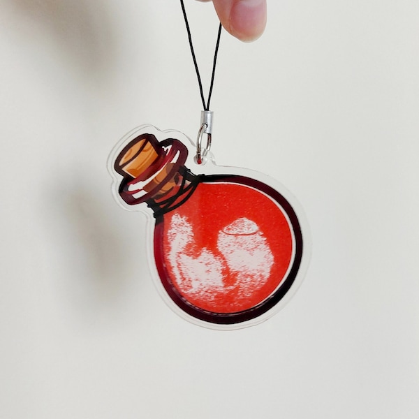 Liquid Potion Keychain! - funny, gift, waterproof, geeky, nerdy, D&D, cute, kawaii, fantasy, DnD, shaker, glitter, charm, alchemy, healer