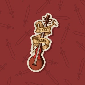 Geheimer Tunnel Sticker! - ATLA inspiriertes Hand gezeichnetes lustiges Geschenk niedliches wasserdichtes geeky nerdiges D & D Art