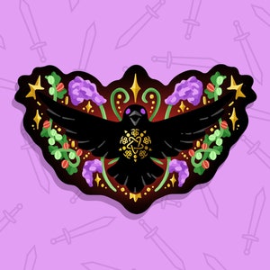 Etiqueta do corvo de Yennefer! - engraçado, presente, à prova d'água, geek, nerd, D&D, fofo, kawaii, fantasia, Witcher, Yennefer, Yen, Geralt, Ciri, Netflix