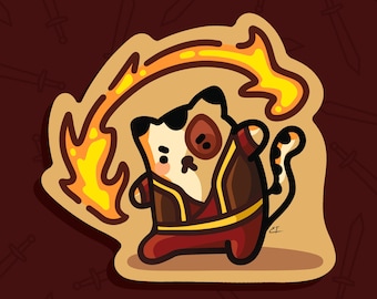 Catuko... zat? sticker! - cute funny kawaii anime atla fire bender here rough buddy