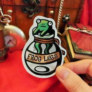 Froschschenkel Alchemie Zutaten Sticker! - handgezeichnet, lustig, Geschenk, niedlich, wasserfest, geeky, nerdig, D&D, niedlich, kawaii, Fantasy, Trank, Kröte
