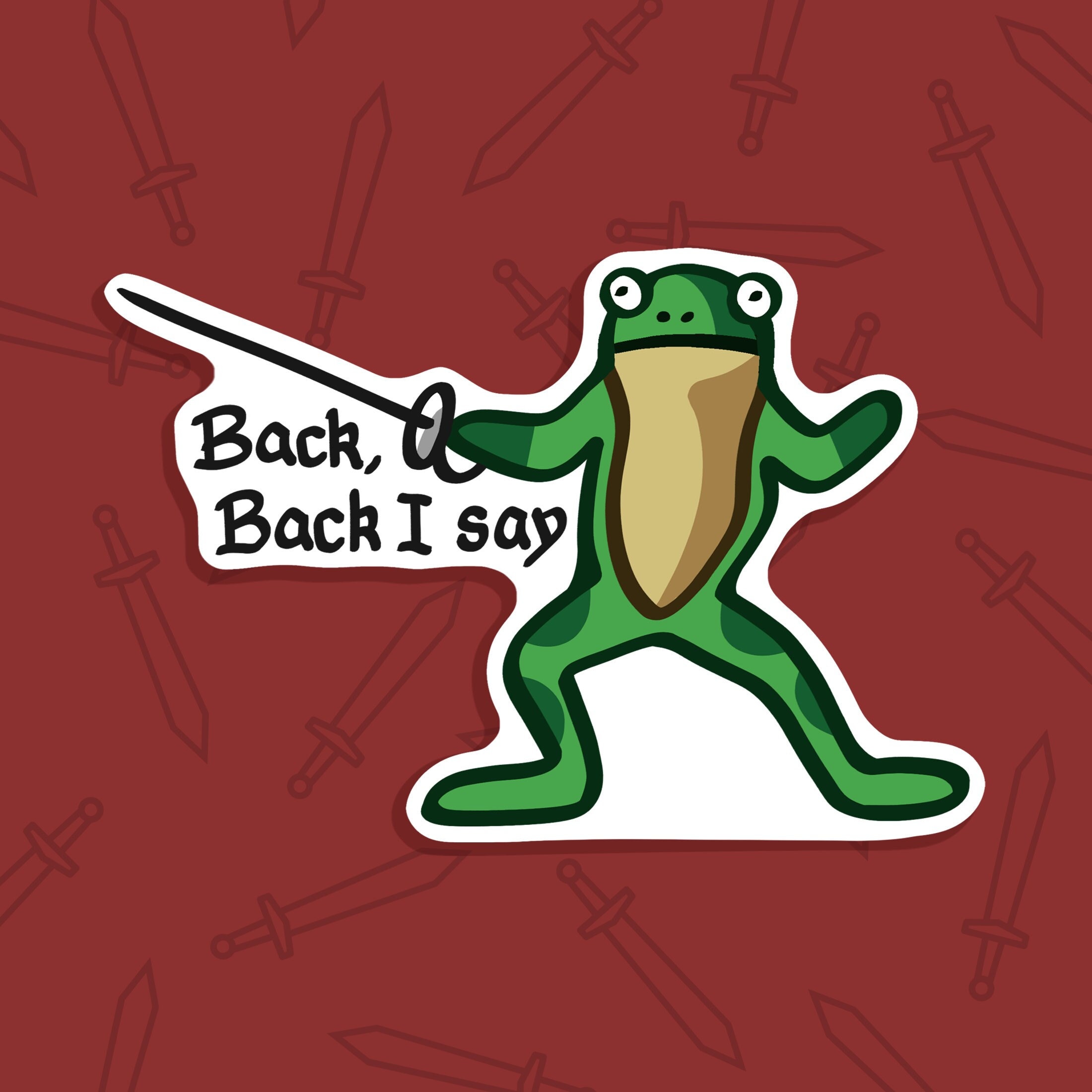 Fencing Frog Sticker Hand Drawn Funny Gift Cute - Etsy Canada