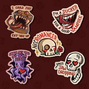 Pacchetto adesivi di mostri affascinanti! - divertenti, regalo, impermeabili, geek, nerd, D&D, carini, kawaii, fantasy, DnD, mostro, creatura, imitatore