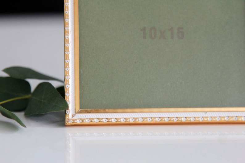 4x6 Mid-sized 50s vintage picture frame made in Denmark 10x15 cm unique desk acessories AJD gold brass photo display