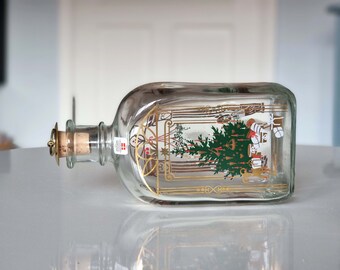 Lovely Holmegaard 1991 Christmas bottle, seasonal liquor decanter, vintage adult advent calendar bottle w Christmas preparations