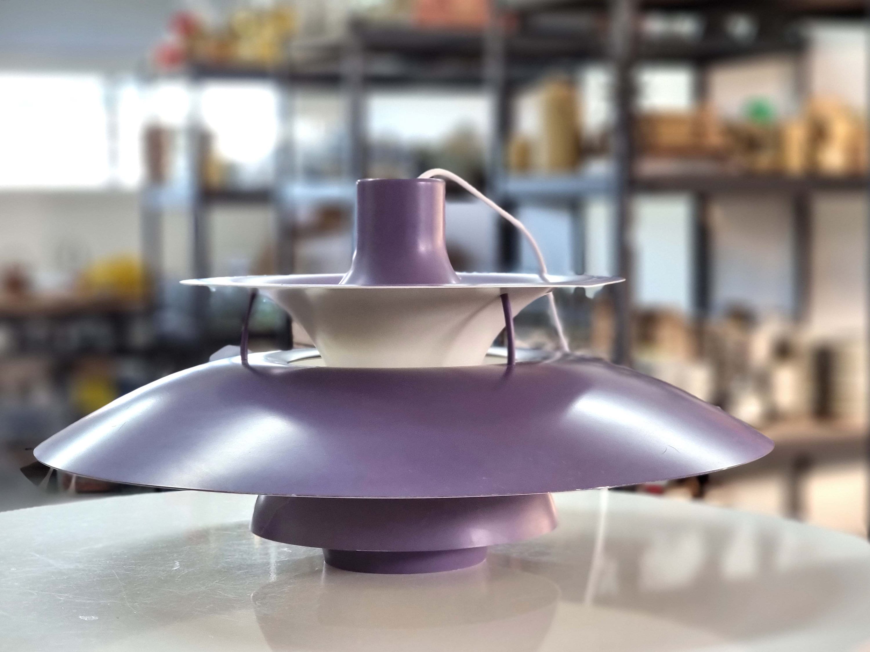 Purple Poul Henningsen PH5 Vintage Pendant Light by Louis Poulsen  