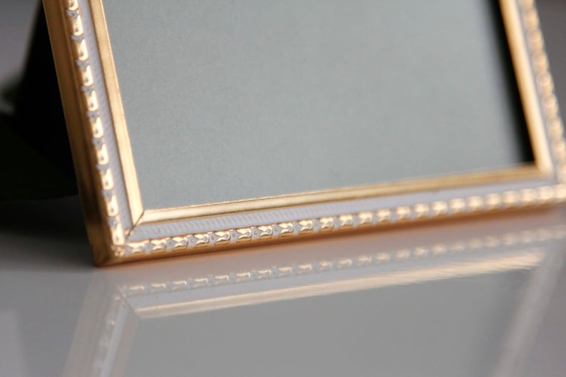 4x6 Mid-sized 50s vintage picture frame made in Denmark 10x15 cm unique desk acessories AJD gold brass photo display