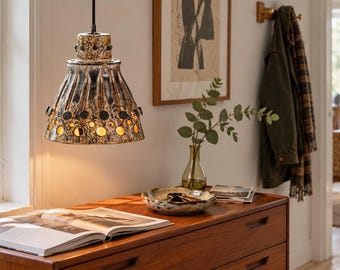 Danish Stoneware Pendant Lamp by Jette Hellerøe for Axella