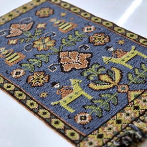 60年代のスウェーデンの民話、ヴィンテージの刺繍壁掛け、スカンジナビアのミッドセンチュリーモダンの刺繍、レトロな室内装飾、手作り