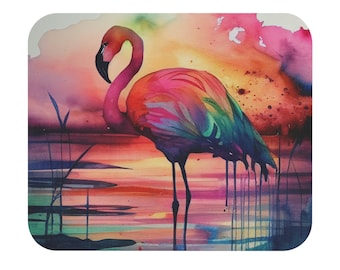 Flamingo - Watercolor - Mouse Pad (Rectangle)
