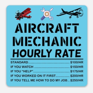 Aircraft Mechanic Hourly Rates - 3x3 Magnet