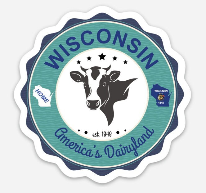 Wisconsin Dairyland Vinyl Sticker Etsy