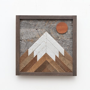 Wood mountain wall art, Rustic mountains, wood wall art, wooden mountains, reclaimed wood wall art, reclaimed wood mountains, rustic decor