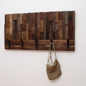 Reclaimed wood art coat rack 36x18x4, coat rack wood, coat hanger, coat rack