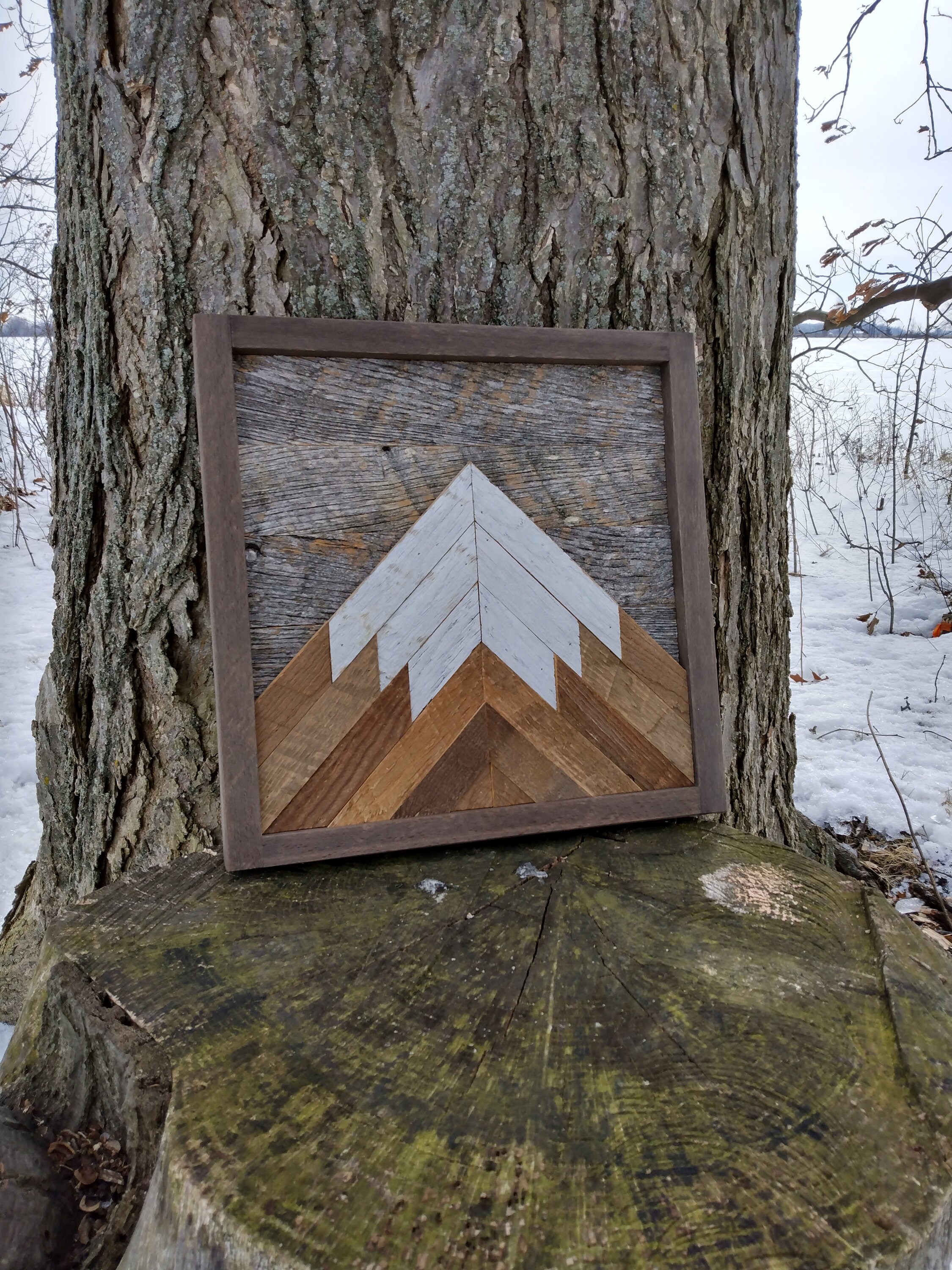 Wood Mountain Wall Art, Rustic Mountains, Wood Wall Art, Wooden