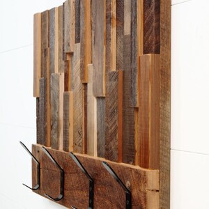 Reclaimed wood art coat rack 24x18x4, coat rack wood, coat hanger, coat rack image 4