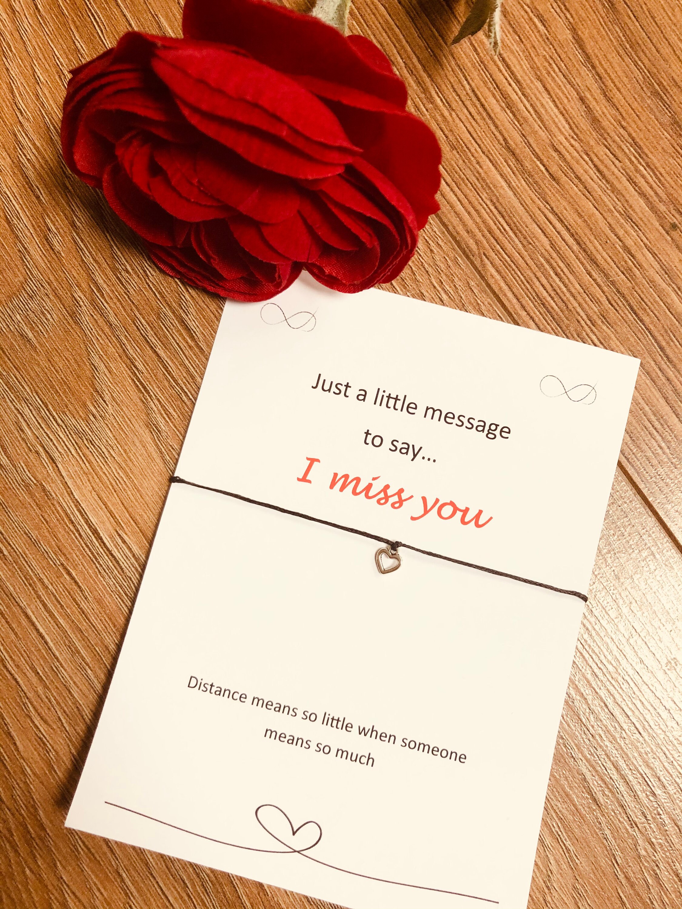 I Miss You Bracelet Thinking of You Bracelet Missing You Etsy UK