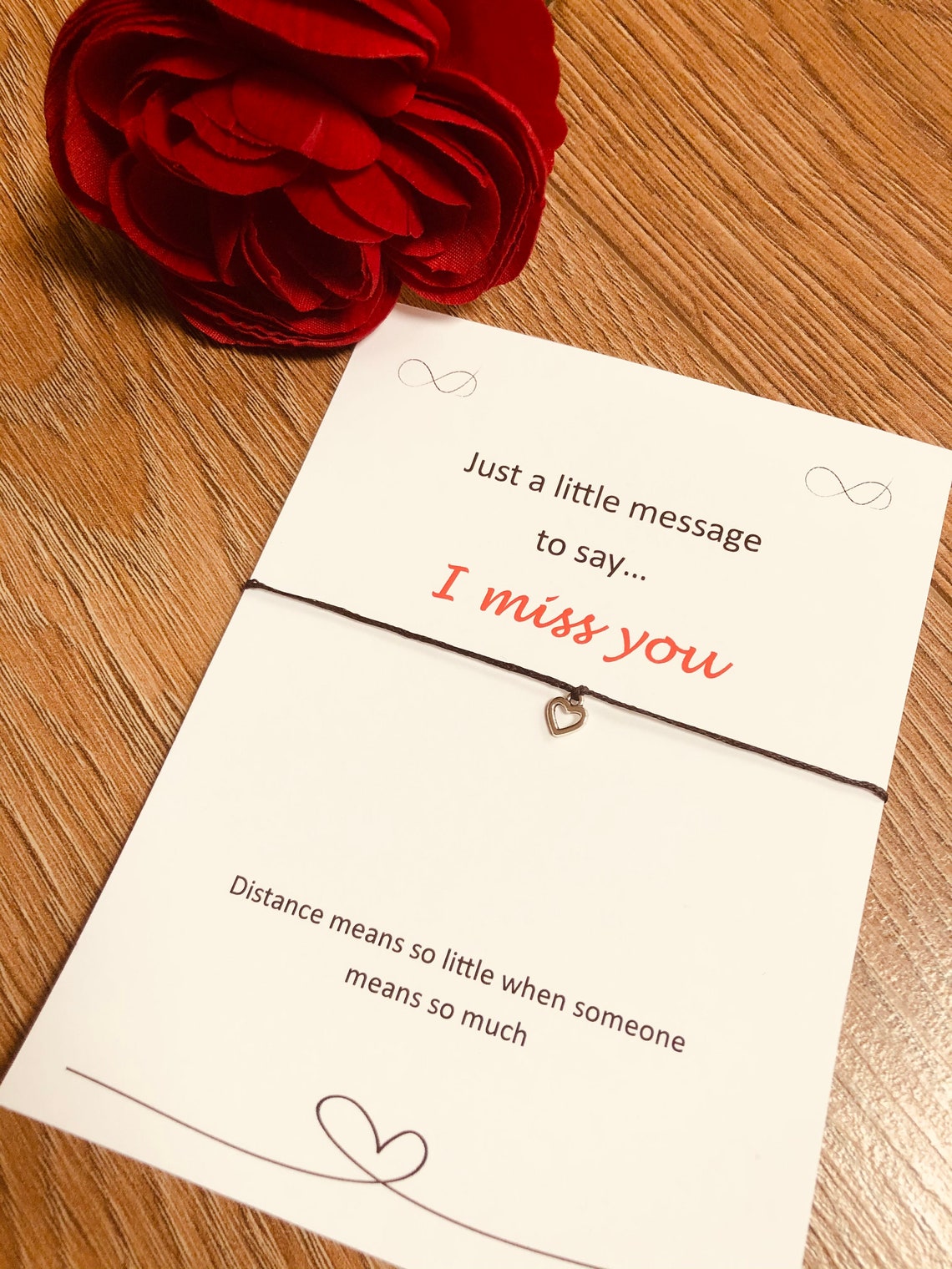 I Miss You Bracelet Thinking of You Bracelet Missing You Etsy UK