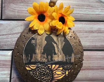 Western Sunflower Round Freshie Air Freshener Car Scents Candle Accessory Wholesale Freshies