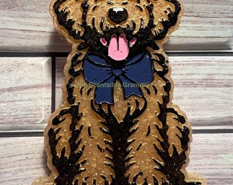 Doodle Goldendoodle with Bow Car Freshie Large Air Freshener For Car Aroma Bead Farm