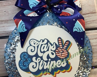 Star & Stripes Round Freshie Air Freshener Car Scents Candle Accessory