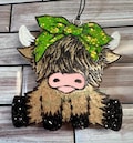 Highland Cow with Bow Car Freshie Large Air Freshener For Car Aroma Bead Farm