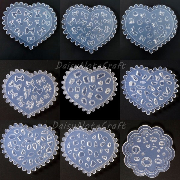 Creative Bow-knot Nail Art Resin Molds Nail Patch Silicone Mold Epoxy Nail Charm Mold Bow Tie Crystal Stone Flower Nail Decoration Mould