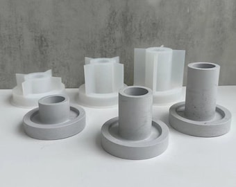 DIY Cilindrische Kandelaar Schimmel Kandelaar mal Gipshars Siliconen gipsbeton Mal Ronde Kandelaar Siliconen Mold