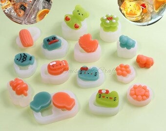 Food toy bread silicone mold-mini food toy model resin mold-cartoon bear animal gummy candy mold-cute air dry soft clay mold-cake decoration