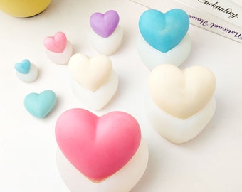 3D Herz geformte Silikonform-Herz Kerze Silikonform-Romantische Liebe Herz Form-Aromatherapie Kerze Seife Handwerk Form-Epoxidharz Kunst Form