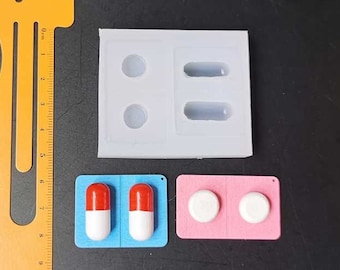 Mini stampo in silicone ovale per pillole-Stampo in resina per compresse rotonde-Stampo in resina per orecchini per pillola-Stampo per pillole in miniatura-Stampo per mini giochi con il cibo