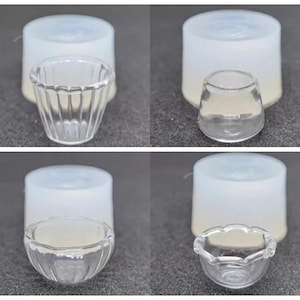 Blumenform Tasche Schale Silikonform-Mini Tasse Harz Form-Mini Geschirr Form-Miniatur Teller Modell Form-Mini Food Play Modell Form