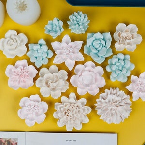 Molde de silicona de flores 3D-9 estilos Moldes de resina de flores-Molde de vela de peonía-Molde de chocolate rosa-Mousse molde de pastel-Molde para hornear para alimentos-molde de velas