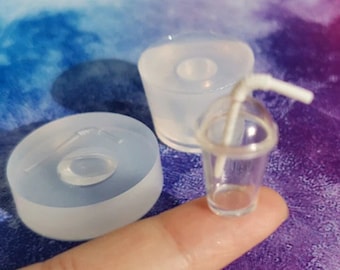 Miniatyrkoppform - Mini sugrörsmugg hartsform - Silikonform för mjölktekopp - Mini lekform för mat - Sugrörsmugg för tekopp - Drycksmuggform för te